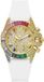 Guess True GW1047L2 Dameshorloge, Analoog, Quartz, Roestvrij Staal, 39mm, Siliconen Band, Wit, 5 ATM, Datumweergave