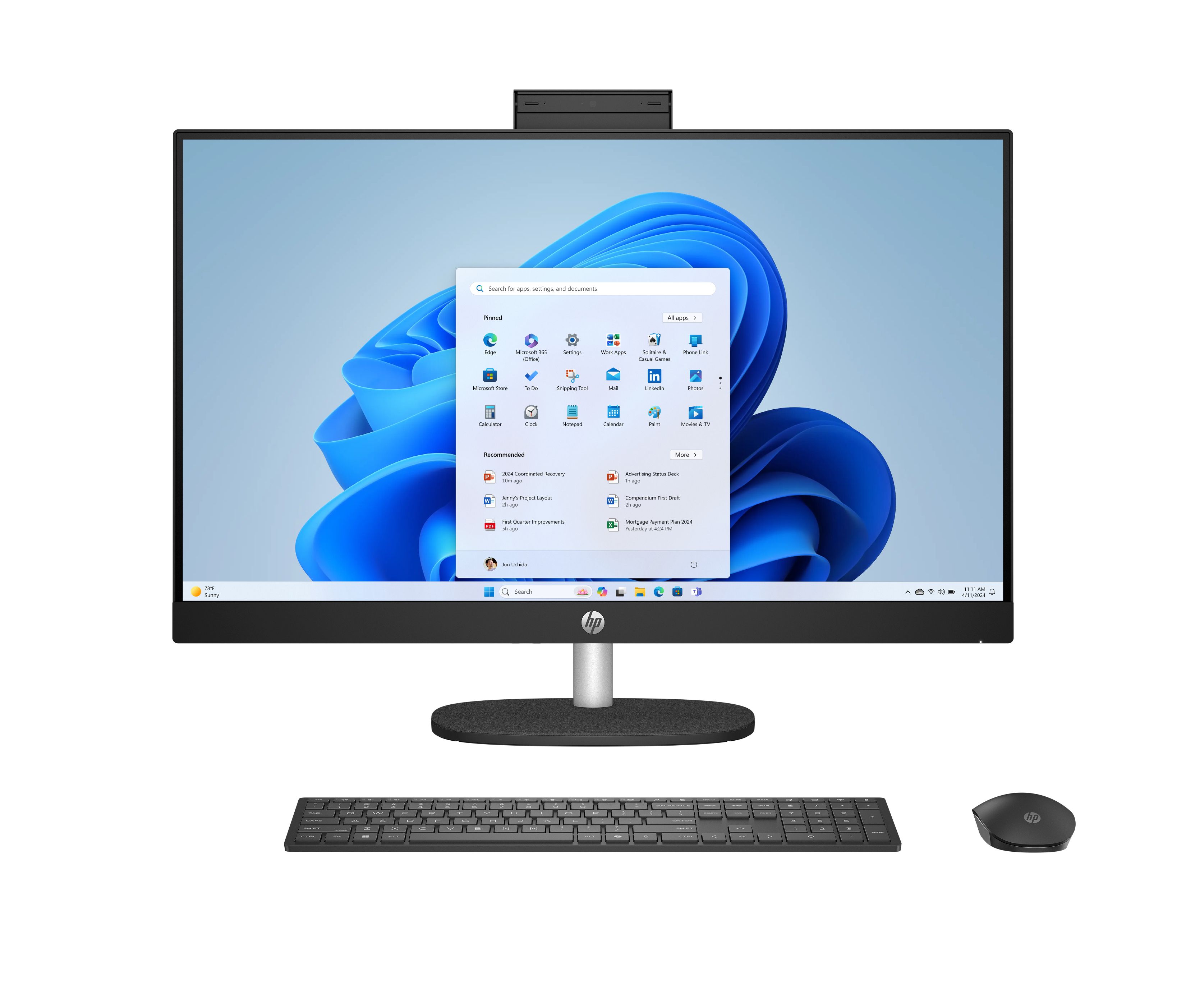 HP 27-cr2672nd All-in-One PC - Intel Core Ultra 7, 32GB RAM, 1TB SSD, Windows 11 Home - Black