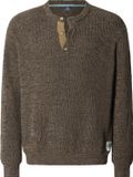 Jan Vanderstorm heren Trui - 7XL - Beige - Katoen - Grof gebreid