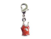 INNSPIRO NICE CHARMS T-shirt-hanger, metaal, rood, met karabijnhaak, 8 x 15 mm, 25 stuks