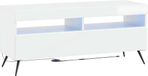 vidaXL meuble TV LED blanc laqué bois traité