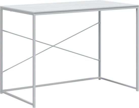vidaXL Computerbureau 110x60x70 cm bewerkt hout wit