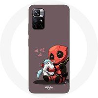 Maniacase Etui Redmi Note 11 5G Deadpool baby met eenhoorn