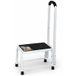 Vounot® Marchepied avec poignée en métal - Escabeau avec plateforme antidérapant 38x26cm - Tabouret demi-marches portatif blanc