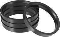 OEM Universele set van 4 zwarte bevestigingsringen voor auto's, geschikt voor maten van 71,5 mm tot 65,1 mm.