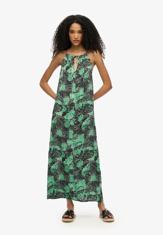 Superdry Beach camimaxi-jurk Dames Jurken Jungle Batik Green