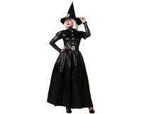 Atosa Zwart heksenkostuum voor volwassenen, dames, heksen, tovenaars, kostuums voor Halloween, carnaval, themafeesten, inclusief hoed, lange jurk en riem, comfortabel, grappig en origineel, XL