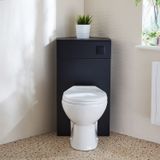 Hudson Reed WC-Ombouw Hoekmontage Moderne Noir Gris avec Réservoir, Toilette Debout Select et Bouton de Chasse d'Eau Noir | Cluo