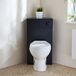 Hudson Reed WC-Ombouw Hoekmontage Moderne Noir Gris avec Réservoir, Toilette Debout Select et Bouton de Chasse d'Eau Noir | Cluo
