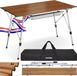 tectake® Campingtafel - 90 x 52 x 70 cm - Aluminium - Houtlook