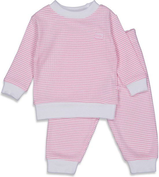Feetje Wafel pyjama roze/wit
