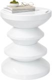 Merkloos Relaxdays Bijzettafel - Ø 35 cm - Wit - Metaal