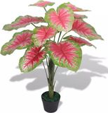 vidaXL Kunstplant caladium met pot 85 cm groen en rood