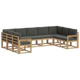 vidaXL - Buiten - bank - set - 9 - st - Wit - en - antracietkleurig