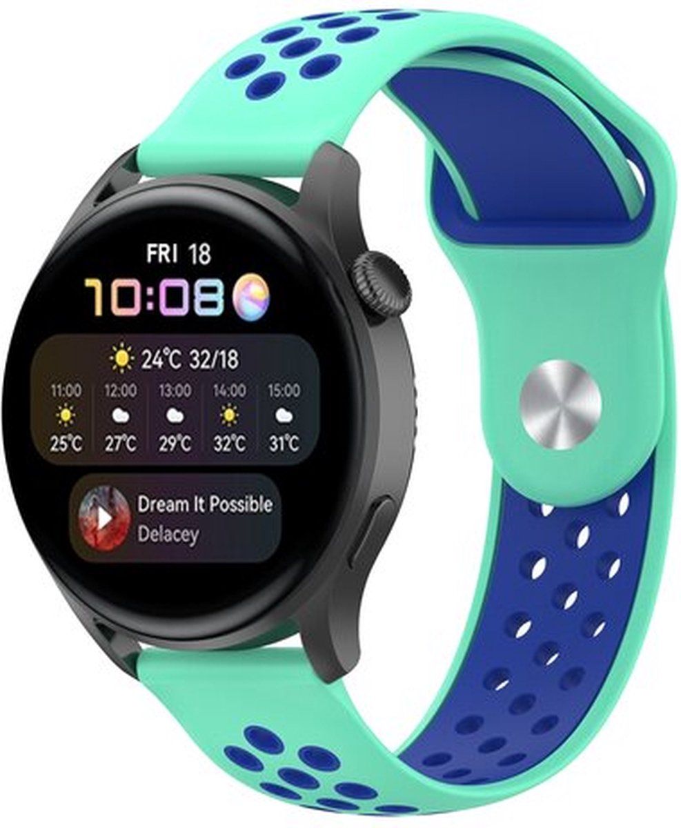 Qubix Garmin Venu 2 - Sport Edition - Mintgroen + blauw - rubber