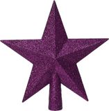 Decoris Kerstboom Piek Ster Vorm Paars Glitter 19 cm Kunststof