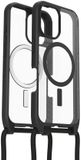 OtterBox React Necklace Hoesje Geschikt voor Apple iPhone 16 | Compatibel met MagSafe | Back Cover met Koord | Clear Zwart