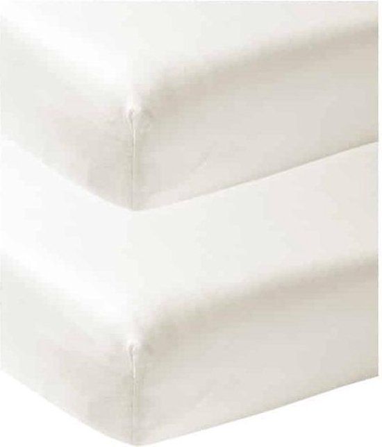 Meyco Baby Uni Hoeslaken Wieg - 2-pack - Offwhite - 40x80/90cm