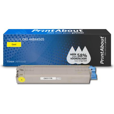 PrintAbout Huismerk OKI 44844505 Toner Geel