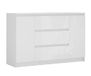 3E 3xE living.com 3xE living Commode 120 cm, 3 laden, 2 deuren, wit/wit glanzend, 120 x 39 x 78 cm
