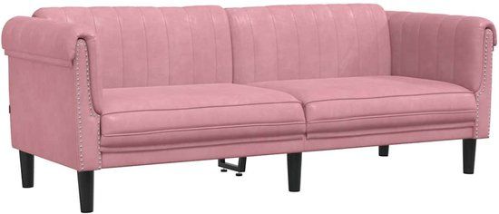 vidaXL Driezitsbank fluweel roze