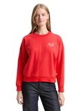 Tom Tailor Denim - Sweatshirt met glitterborduursel - Maat L - brilliant red