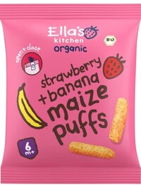 ella's kitchen Maize puffs aardbei/banaan 6+ maanden bio 20g