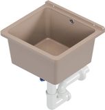 QLS Gootsteen Beige 40x38x22 cm van Kunststof
