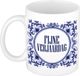 Bellatio Decorations Mok - Delfts Blauw - Verjaardag - 300 ml - Keramiek