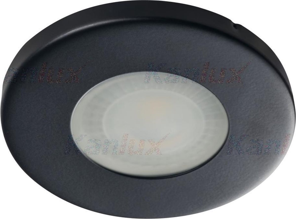 Philips IP44 LED inbouwspot Ebba -Rond Zwart -Extra Warm Wit -Dimbaar 5W -Philips