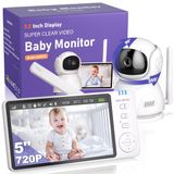 Babyfoon - Avec caméra - 5 pouces - Sans Wi-Fi - Vision nocturne