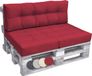 Beautissu Elements Set de coussins pour palette 1x coussin d'assise 120x80 cm & 1x coussin de dossier 120x40 cm Rouge