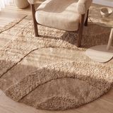 LABEL51 Rima Vloerkleden - Creme - Polyester - 200x200 cm - Rond