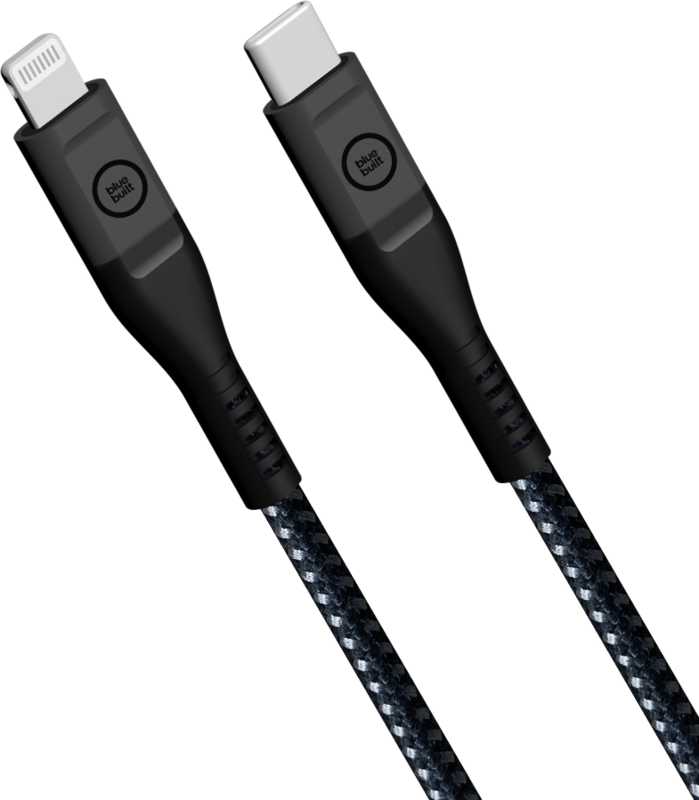 BlueBuilt USB C naar Lightning Kabel 1,5m Kevlar Zwart