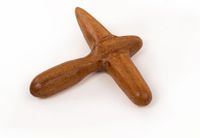 Merkloos Massagekruis hout massagehulpmiddel triggerpunten - Eendelig - Ca. 11 x 10 cm - Thaise massage