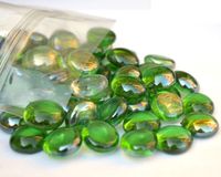 ARSUK Glazen kralen, kleurloze kiezels - 80 stuks