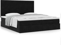 Prolenta Maison Exclusive - Ottomaans bedframe met matras, zwart, 200x200 cm, fluweel