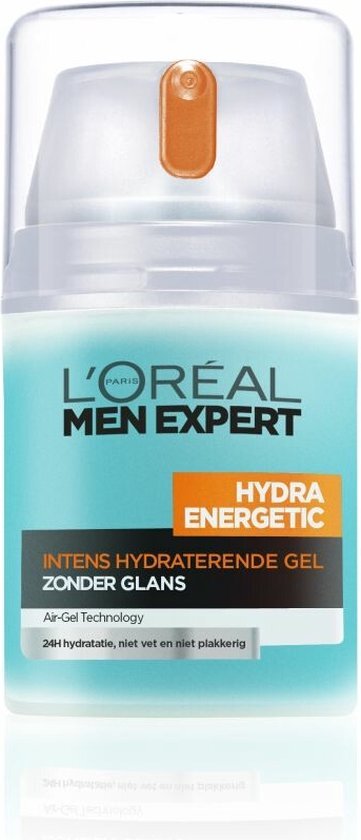 L'Oréal Hydra Energetic Men Expert Hydra Energetic Intens hydraterende Gezichtsgel - 50 ml - Verkoelend ontwakende gezichtsgel