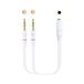 NANOCABLE 10.24.1203 - câble adaptateur Audio Jack 3.5 femelle 4 pôles vers 2x Jack 3.5 mâle 3 pôles, blanc, 20 cm