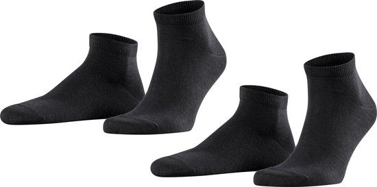FALKE Happy 2-Pack sneakersokken heren zwart - maat 43-46