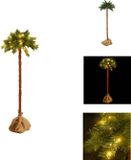 vidaXL Palmboom LED - 120cm - Groen - Decoratieve kerstboom
