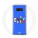 Maniacase Hoes voor Samsung Galaxy S8 BTS BT21 Tata Chimmy Cooky Rj Koya Shooky Et Mang Jouent De la musique Blauwe Achtergrond