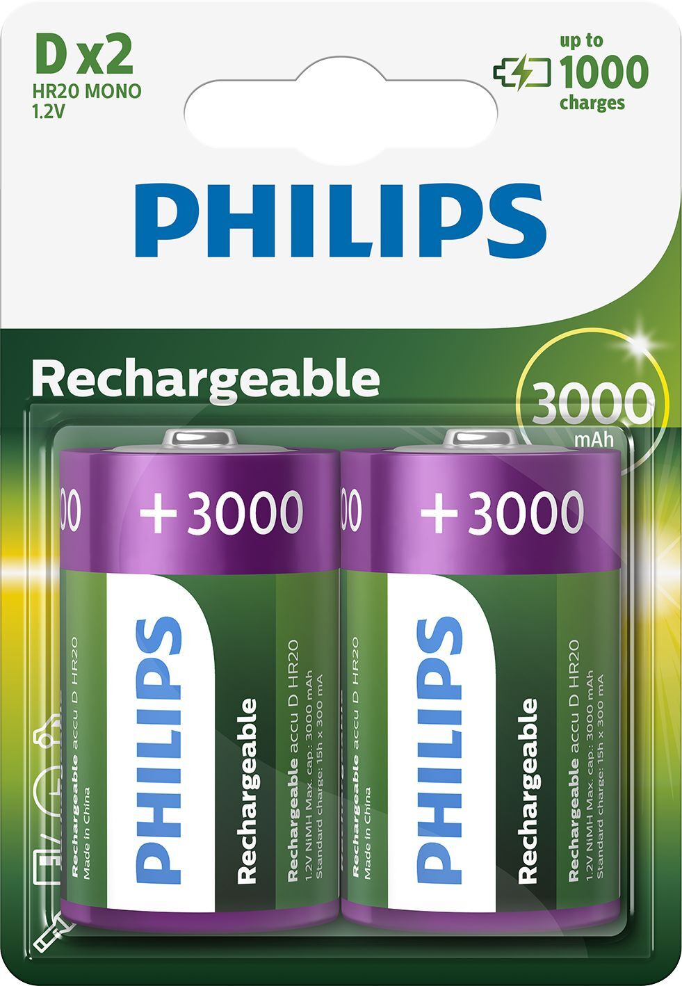 Philips Rechargeables Batterij R20B2A300/10