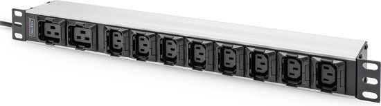 Digitus DN-95427 19 inch Stekkerdoos voor patchkast 1 HE Apparaatcontactdoos C13 10A
