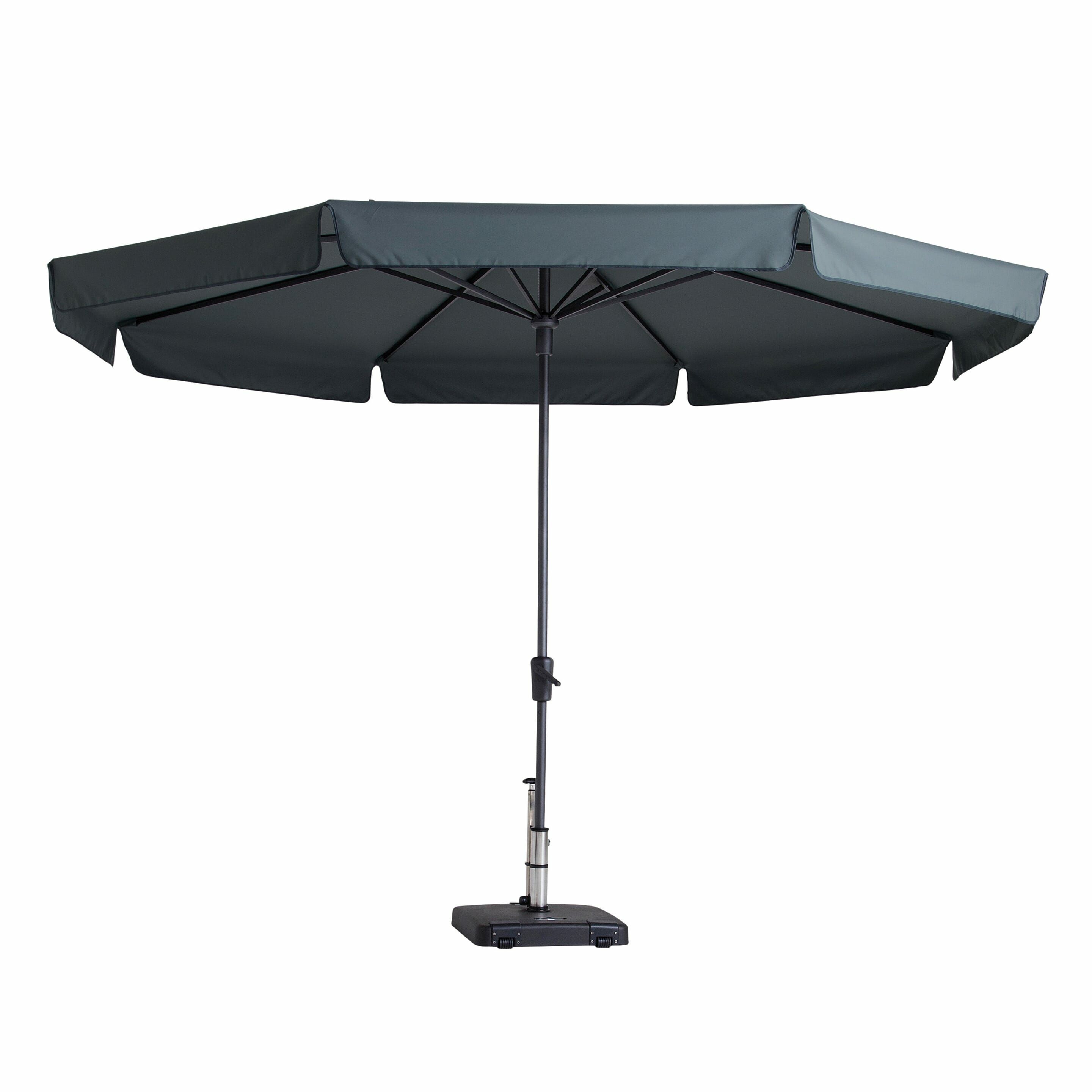 Madison Syros Round Grey Parasol - 350cm - Polyester - 8 Ribs