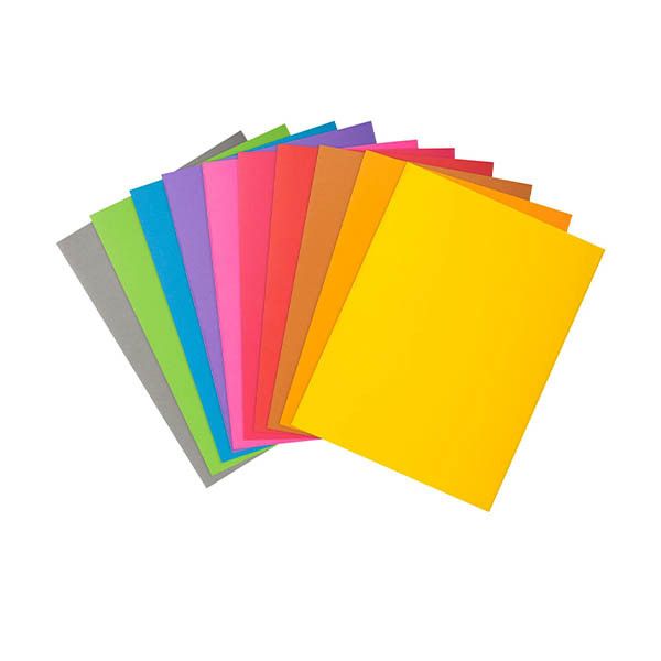 Exacompta - Set van 100 felgekleurde dossiermappen - ROCK'S - 210 g/m2 - Formaat A4 - 10 geassorteerde kleuren