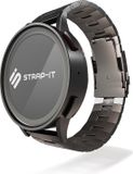 Strap-it Titanium grain horlogeband - donkergrijs