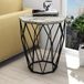 Hanah Home Moderne zijtafel met metalen poten, antraciet en wit, 46 x 57 x 46 cm, 100% melamine gecoat deeltjesbord, 18 mm dik, stijlvol en functioneel design