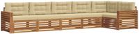 vidaXL - Canapé d'angle - 6 places - Acacia - Naturel et Beige