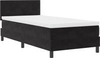 vidaXL LED Boxspringbed met Hoofdeinde, Zwart, 90 x 200 cm, Fluweel